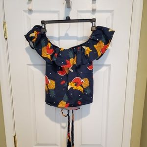 Collectif Fruit Flounce Crop Top